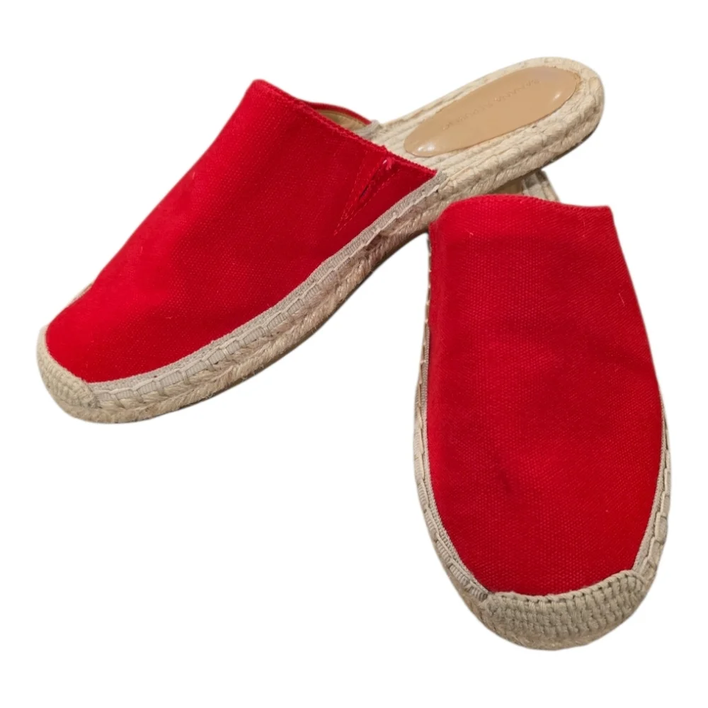 Banana Republic Espadrille Mules Size 8 in Poppy Red